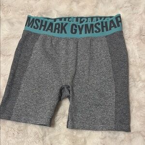 Gymshark Heather Gray Shorts with Teal Waistband